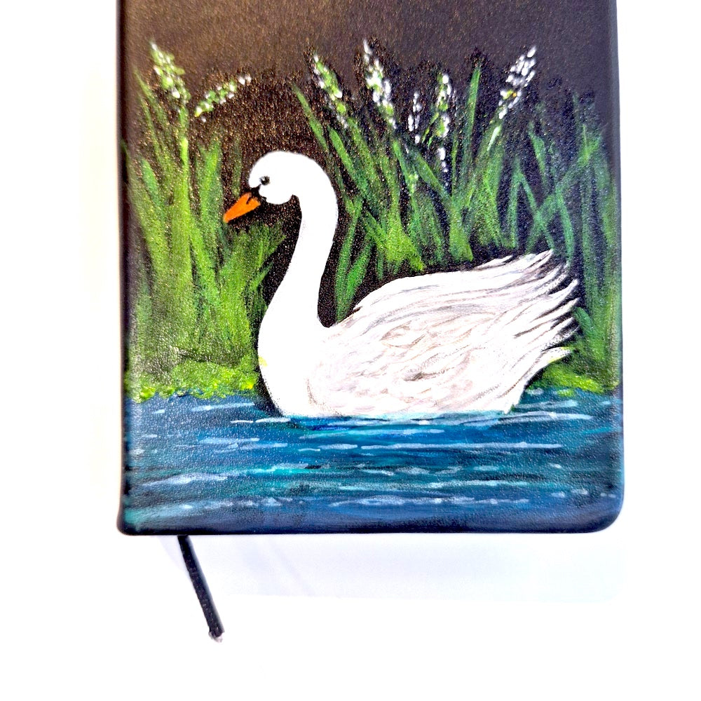 ART SERIES - Swan On Oslo Black Pocket Sized Notebook