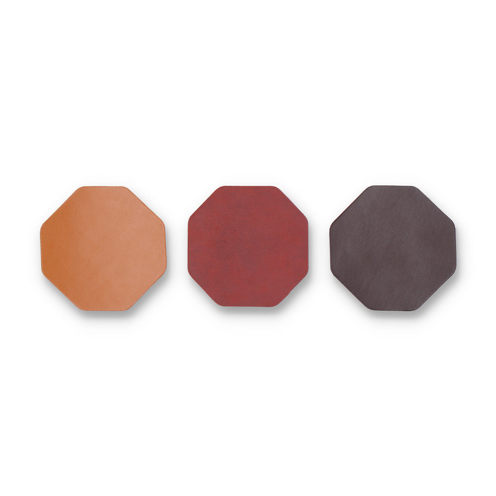 Hexagon Ox-Blood 6-Piece Coaster Set